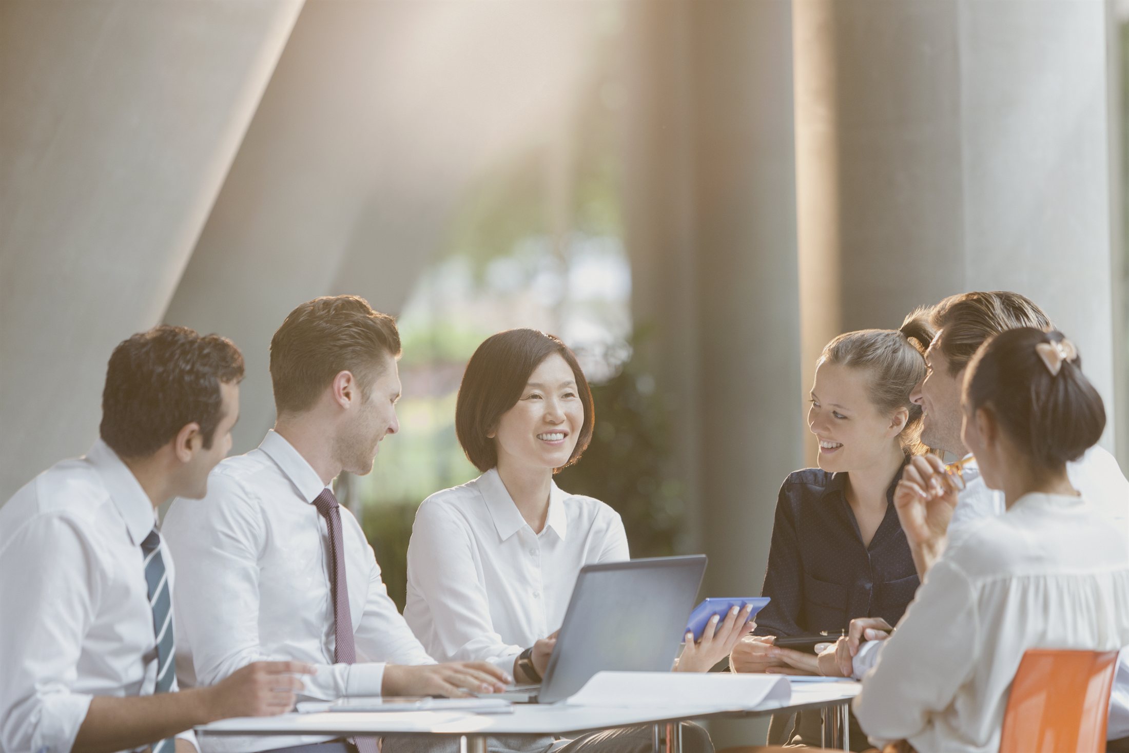 A diverse group of colleagues in a meeting